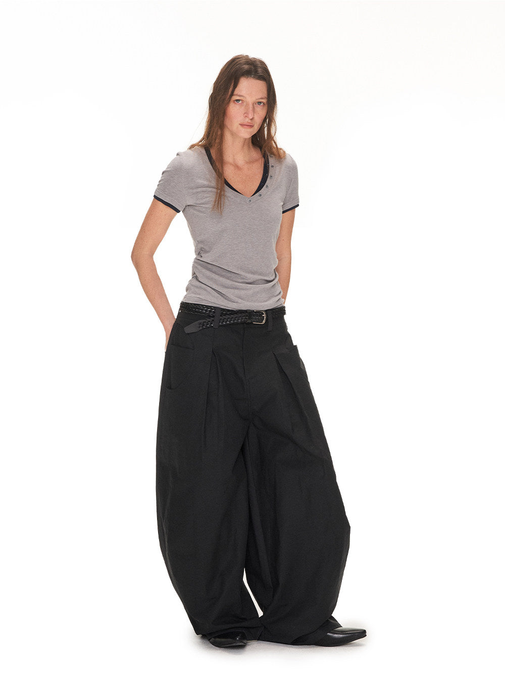 Drawstring Wide-Leg Pants