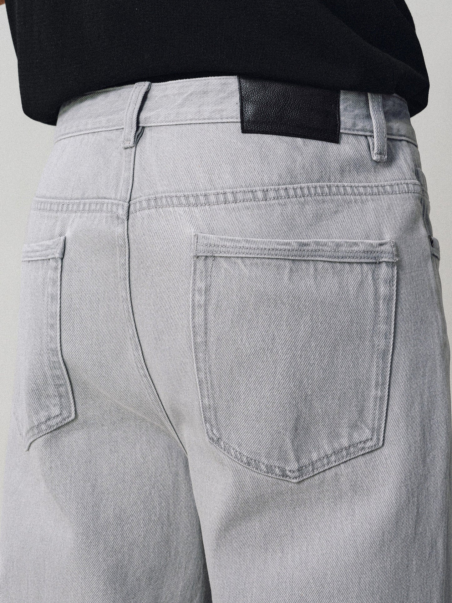 Straight Micro-Flared Washed Jeans