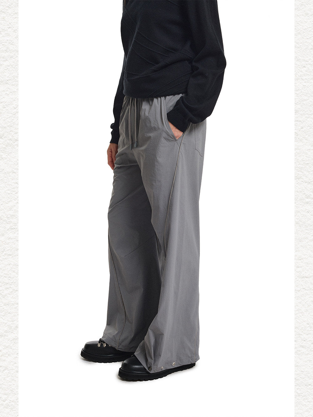 Casual Nylon Pants with Adjustable Hem Length