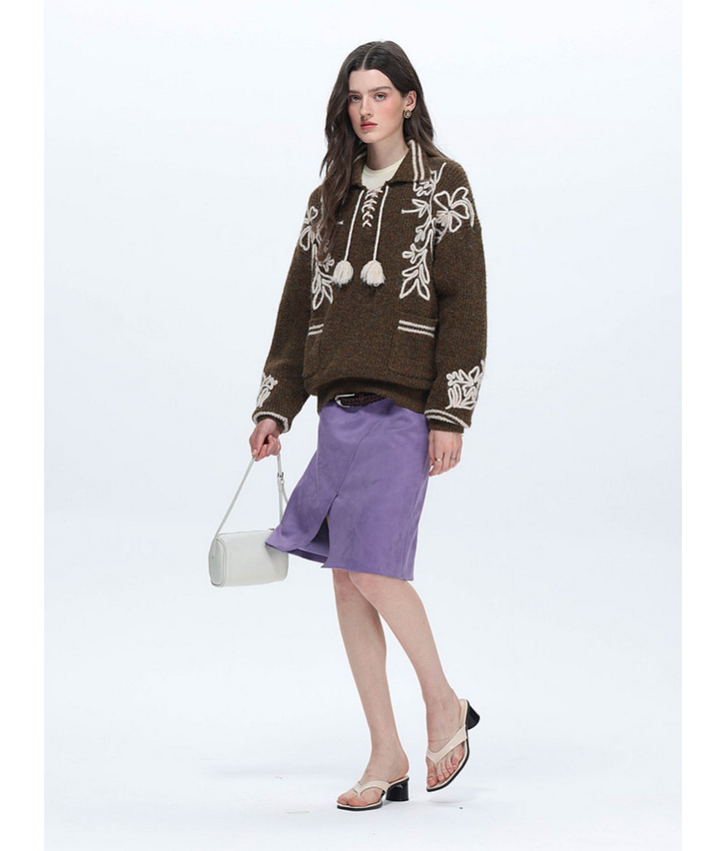 Vintage Wool-Blend Fringed Sweater