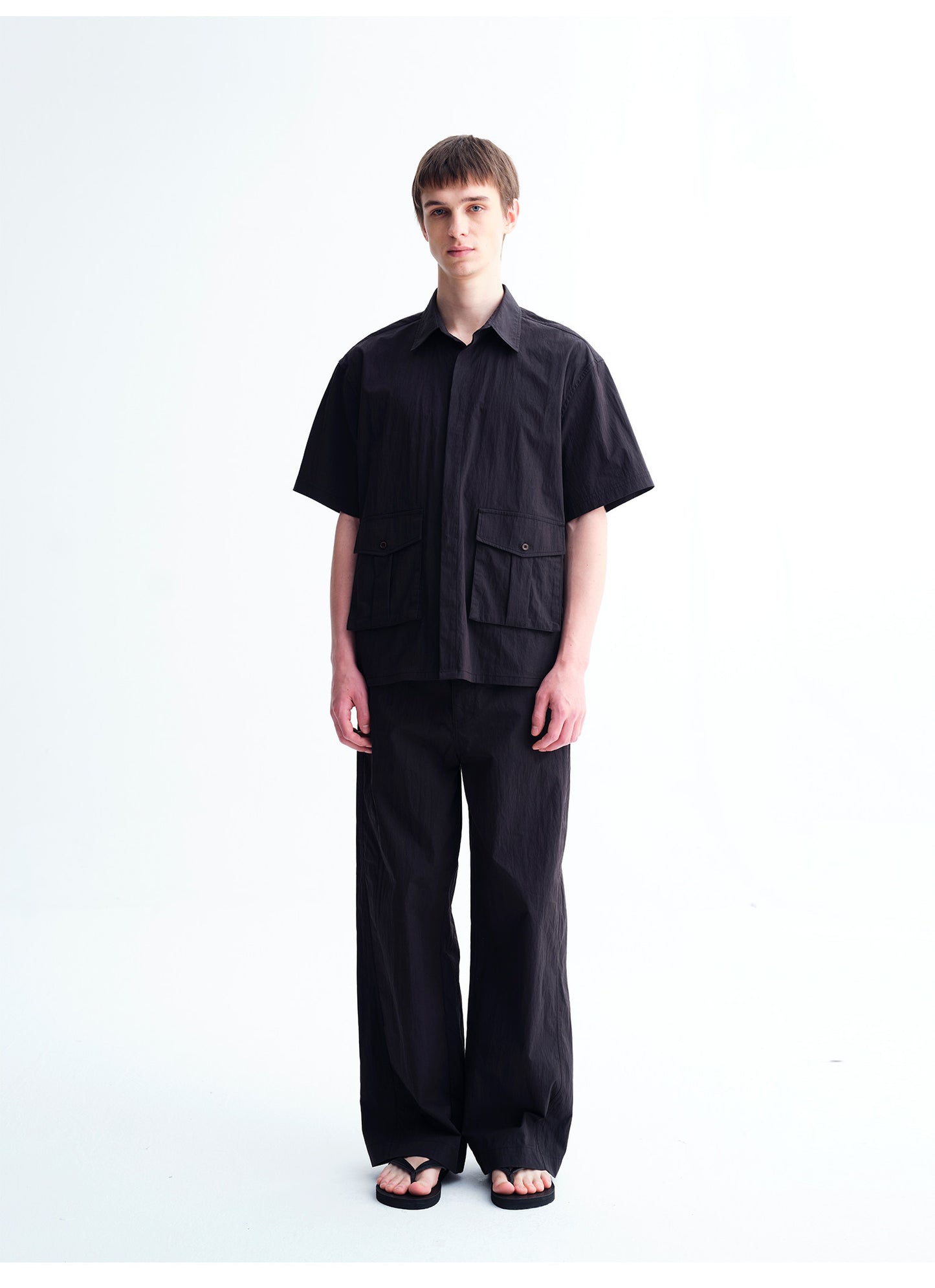 Oversized Patch-Pocket Workwear Shirt