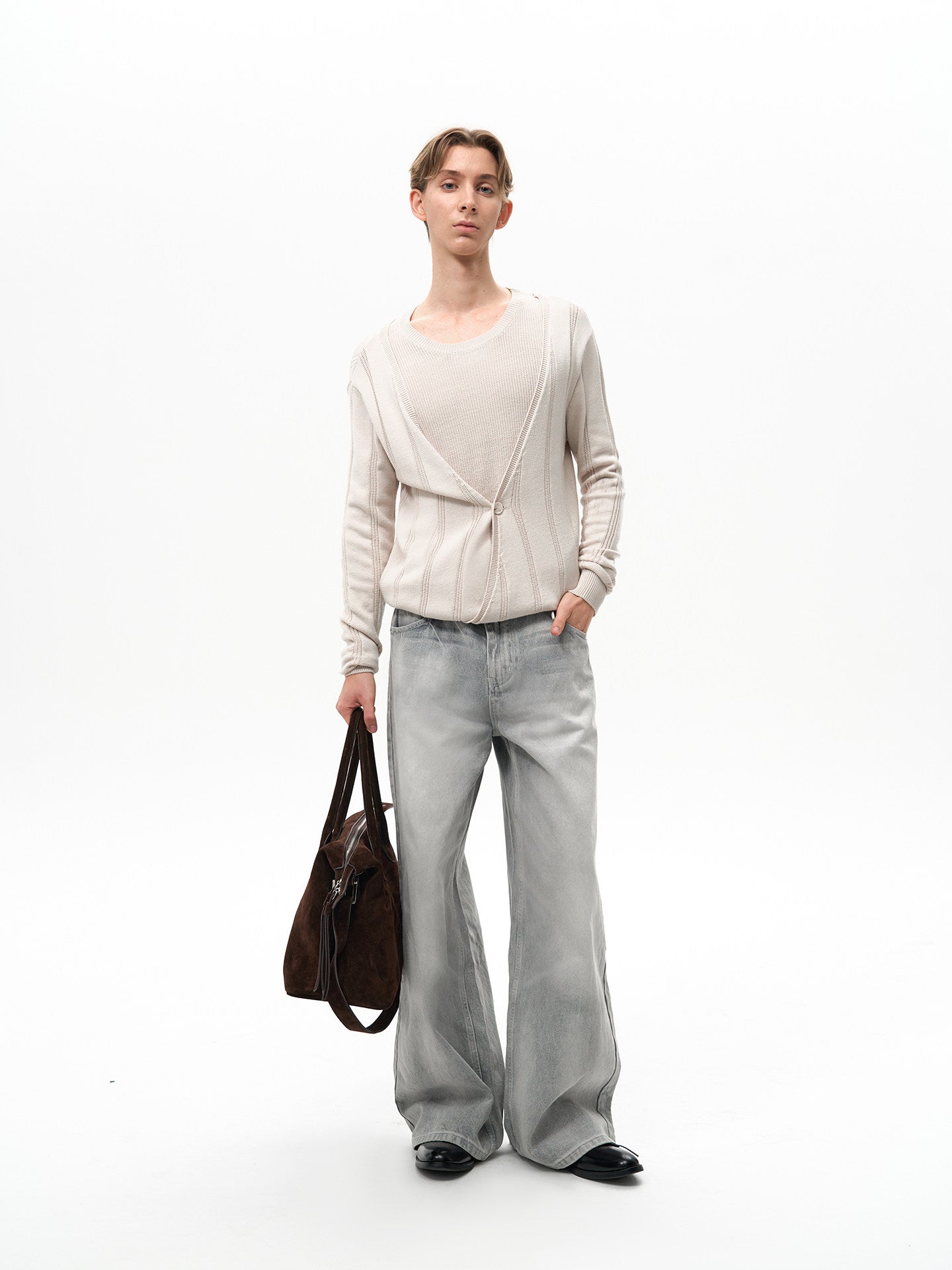 Double-Layer Faux Two-Piece Knit