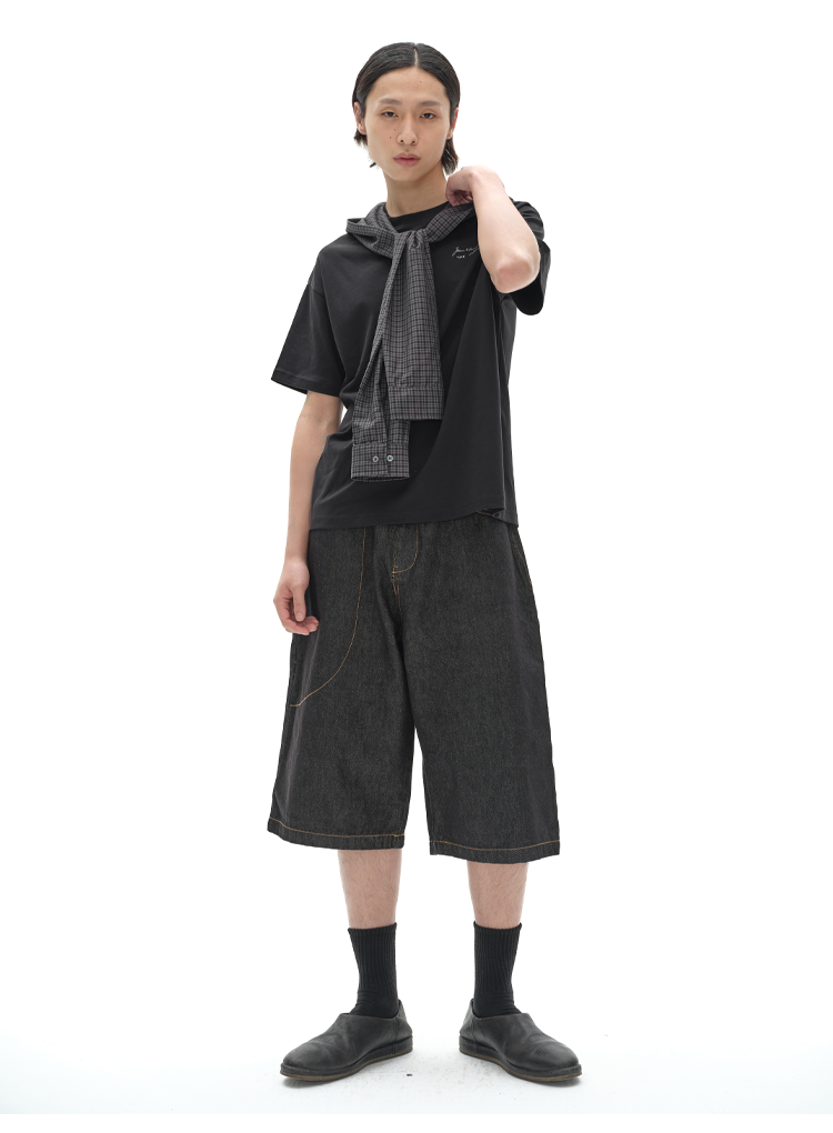 Fake Two-Piece Check T-Shirt