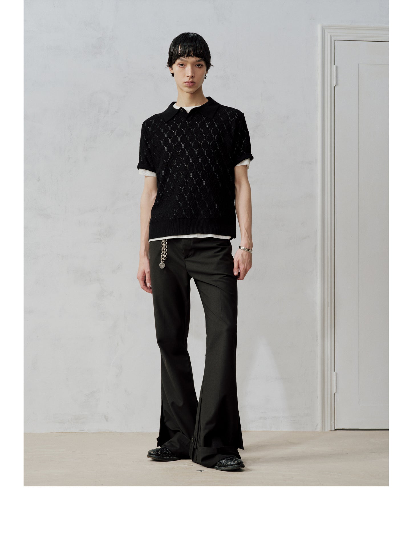 Slim-Fit 3D-Patterned Polo Shirt