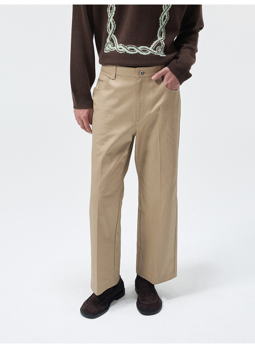 Multi-Pocket Wash-Finished Cropped Pants