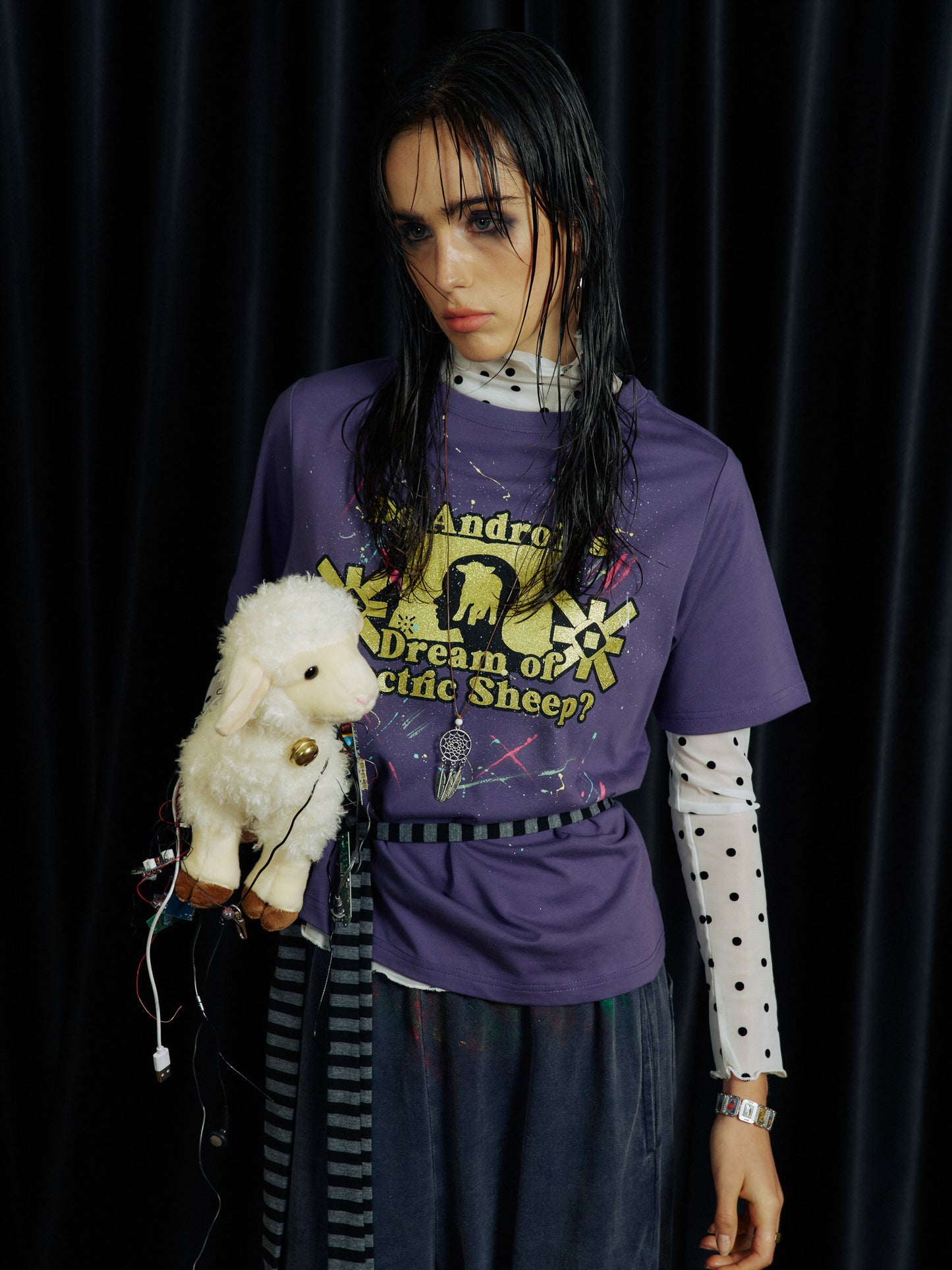 Powder Print Splash Ink T-Shirt