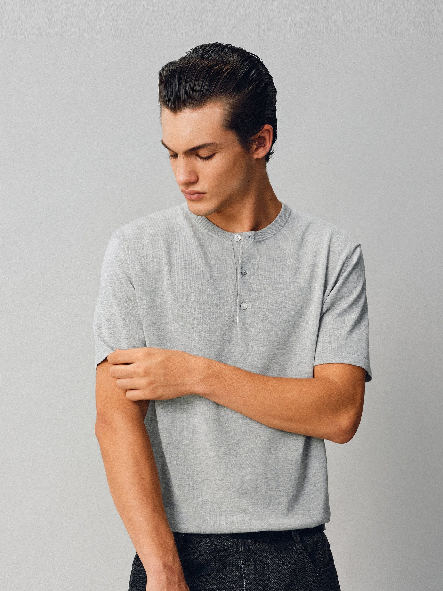 Simple Henry-Neck T-Shirt