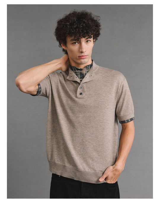 Vintage Check Pattern Polo Shirt