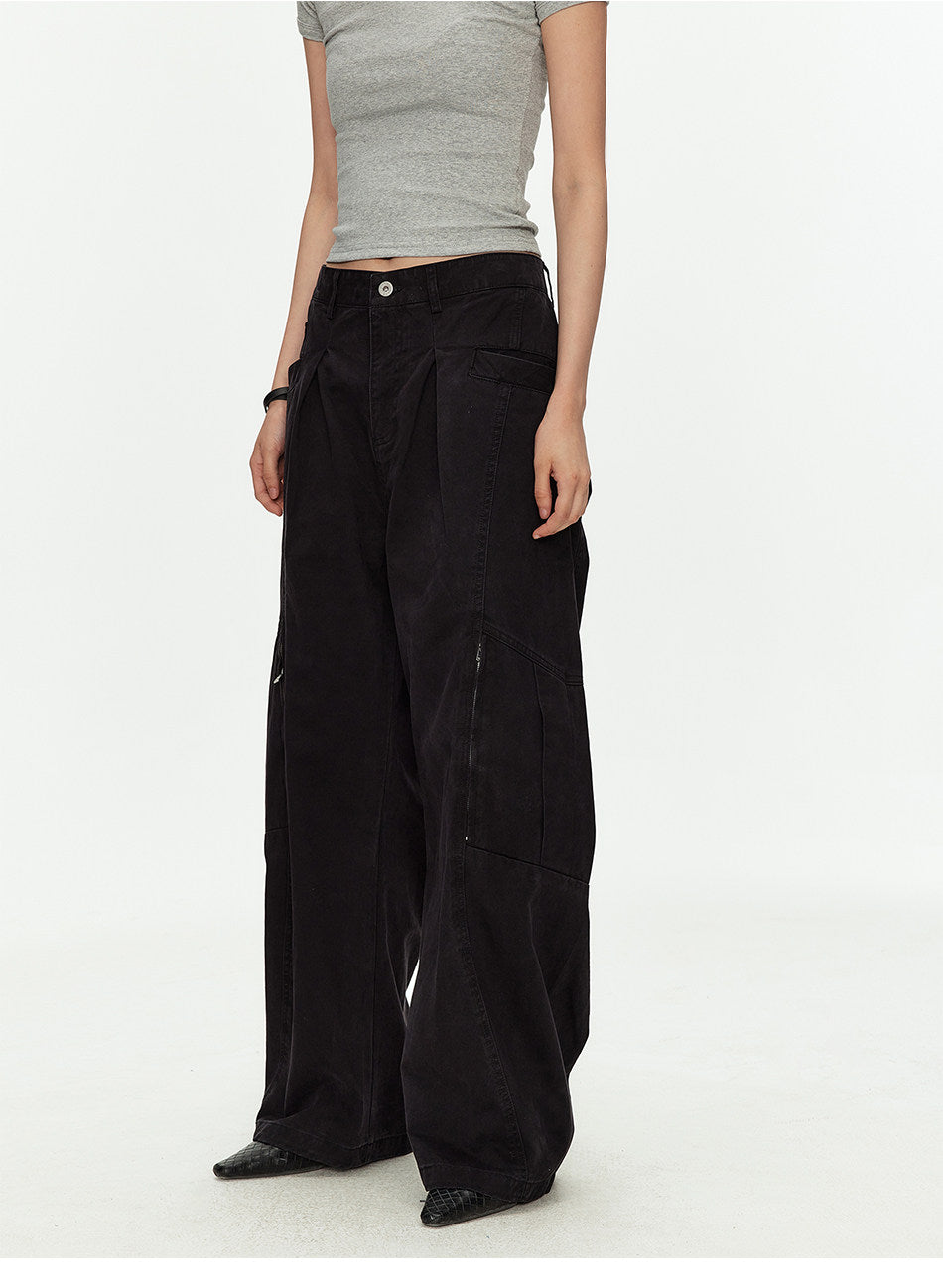 Deconstructed Curved Casual Pants