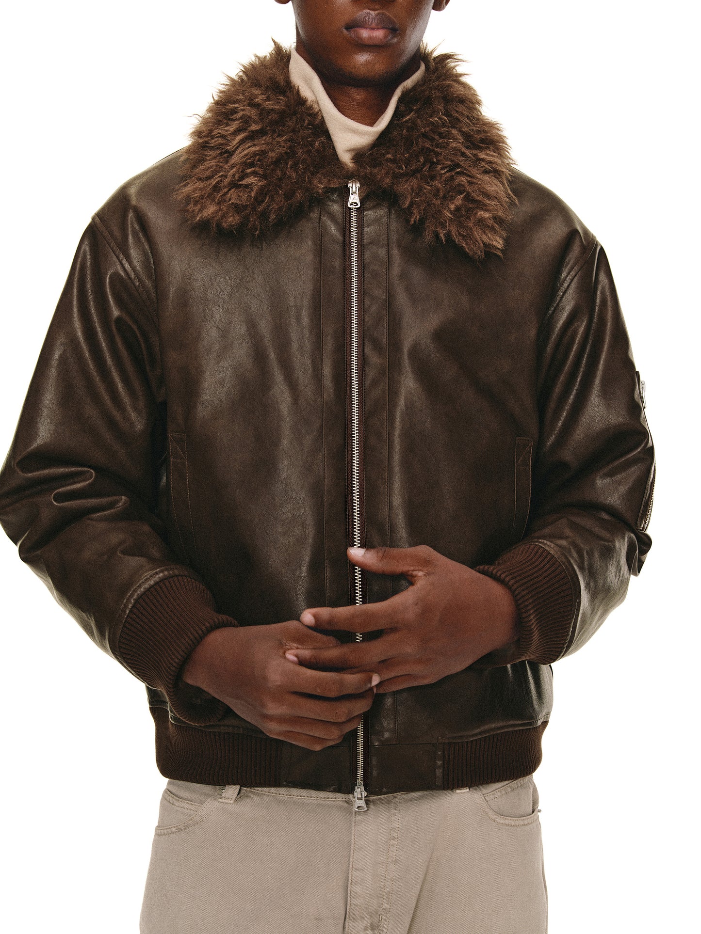 Fur Collar Bomber Jacket