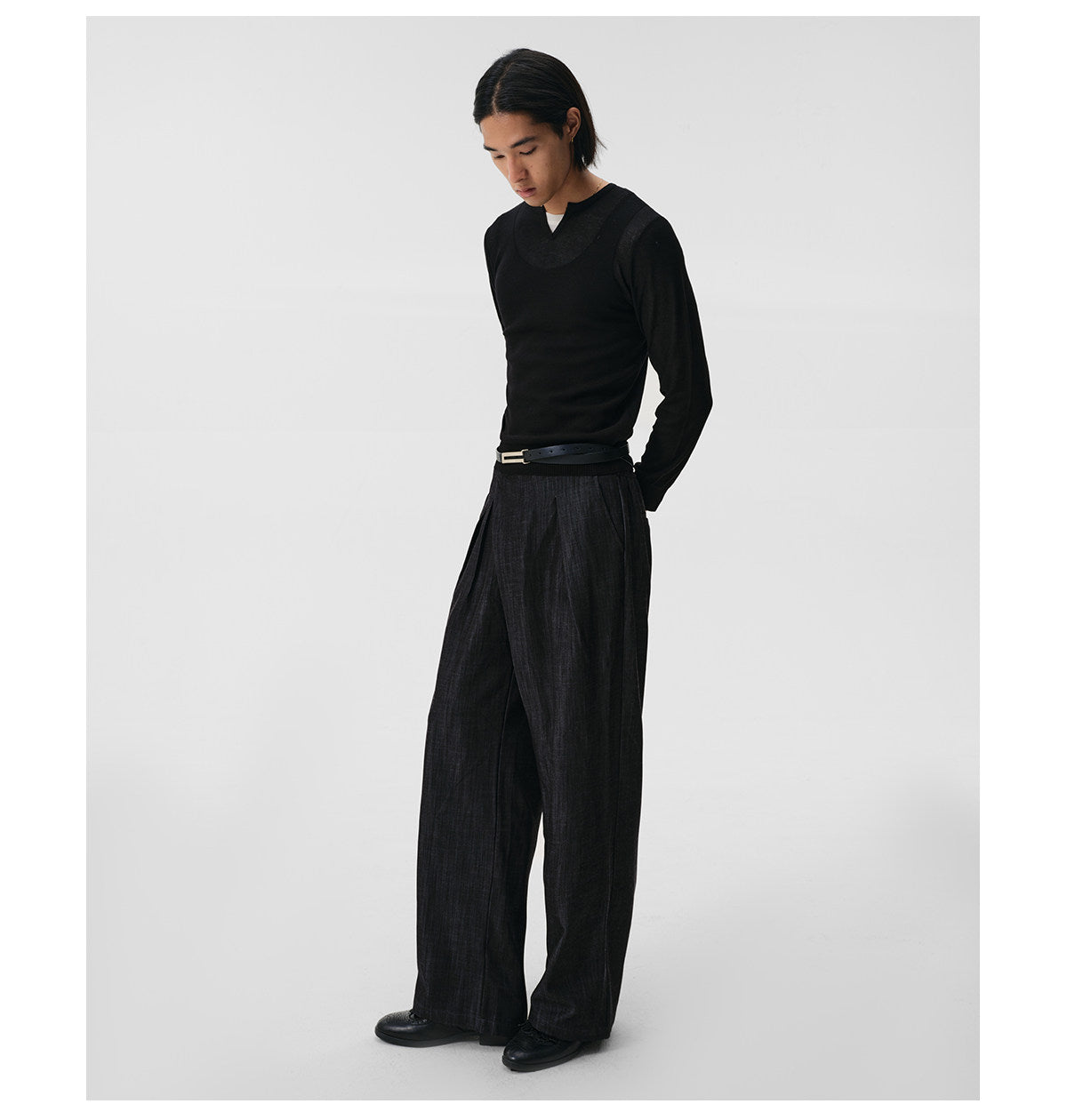 Faux Two-Piece High-Twist Slim-Fit T-Shirt