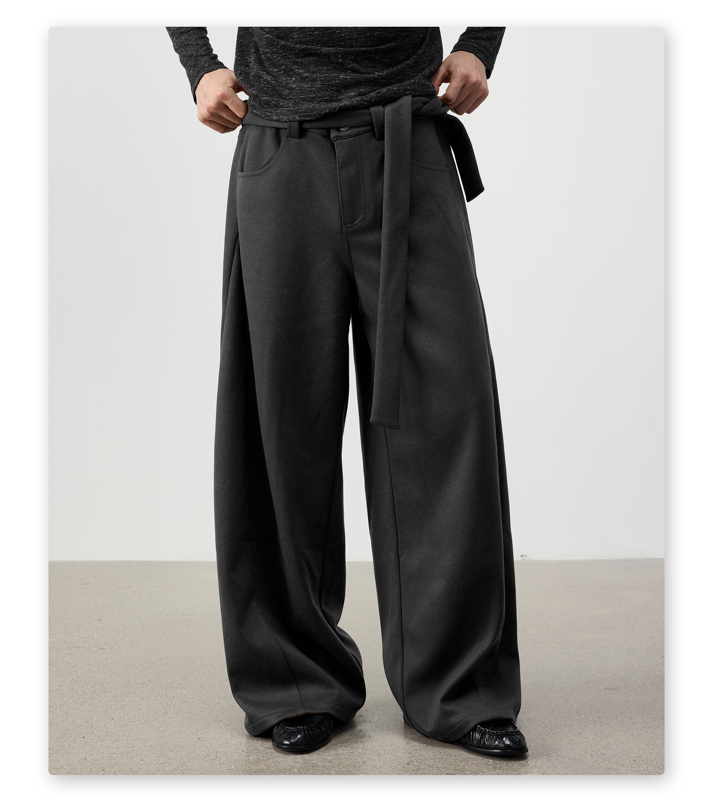 Wool-Blend Casual Pants