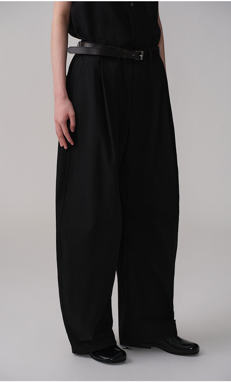 Simitara Pleated Elastic-Waist Casual Work Pants