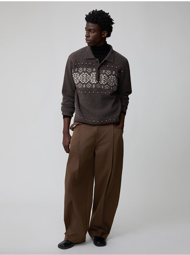 Polo Neck Pullover Sweater