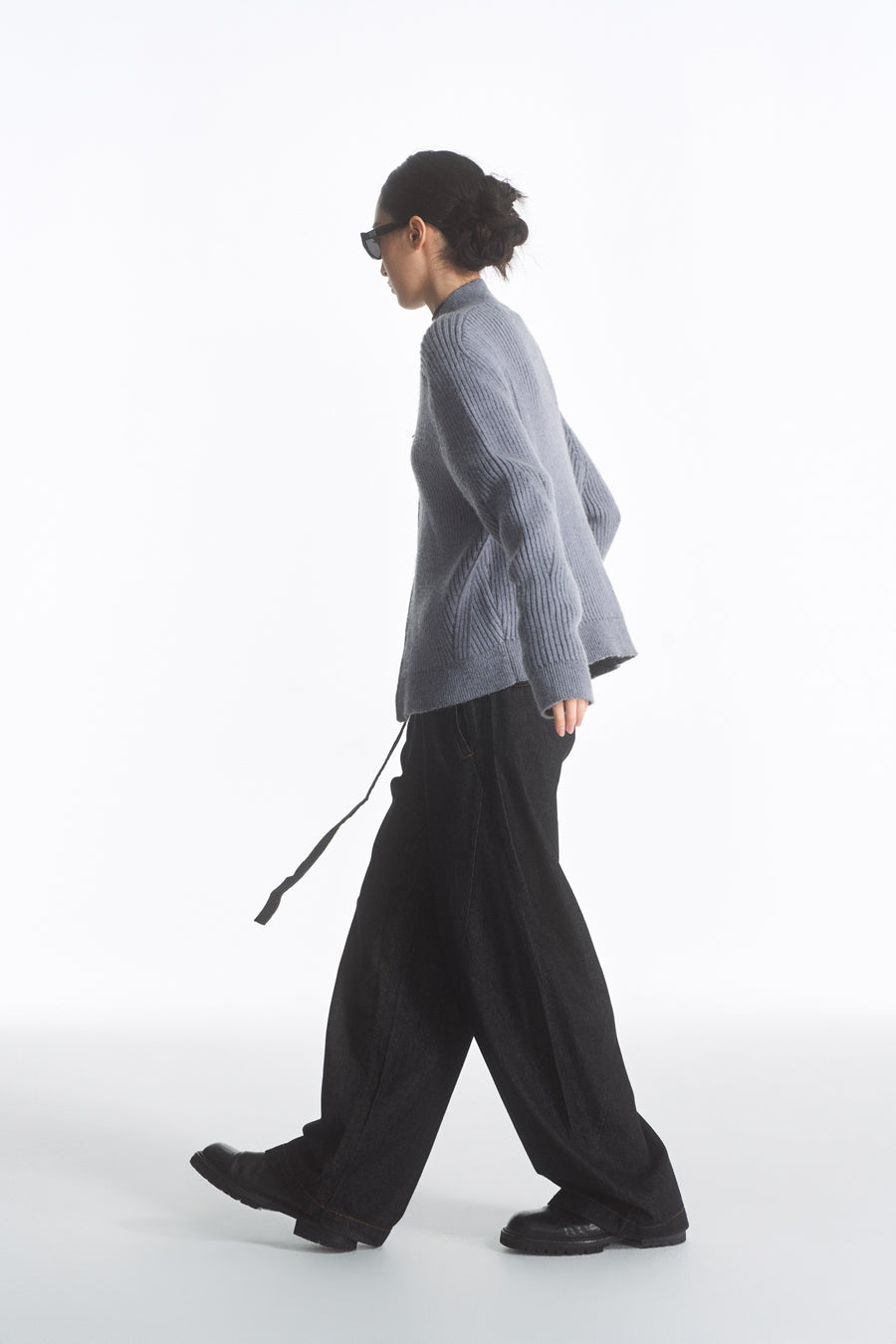 Ribbed Double Zipper Cardigan