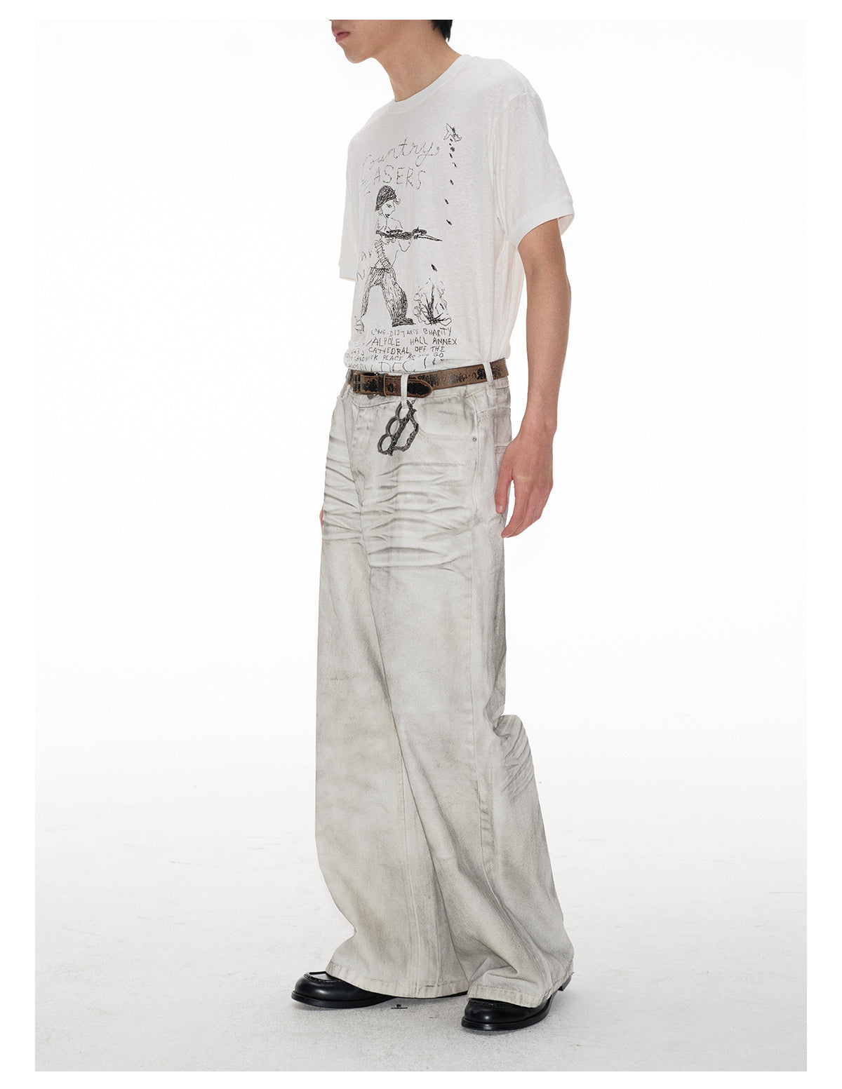 Dirty Dye Process Wide Leg Pants