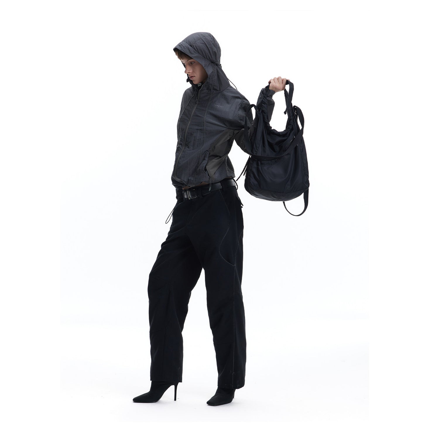 Patchwork Leather Work Pants