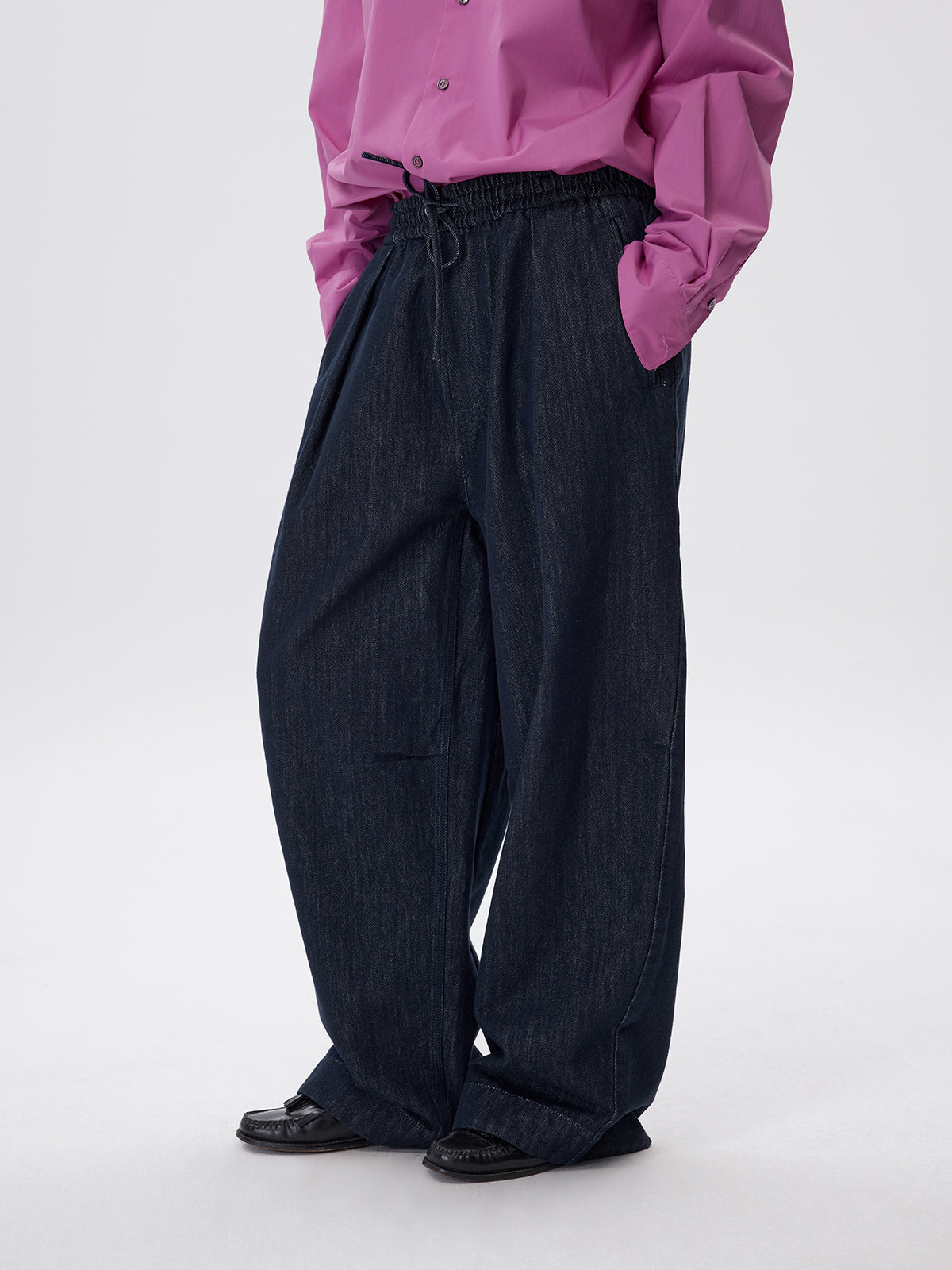 Paper Yarn Blend Denim Pants