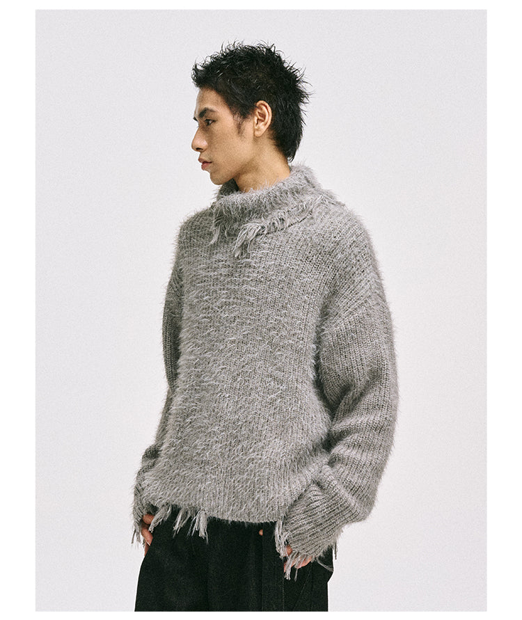 Clean Fit Niche Design High Collar Sweater