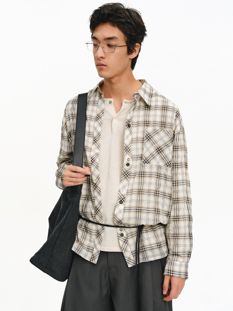 Multi-button Checkered Shirt
