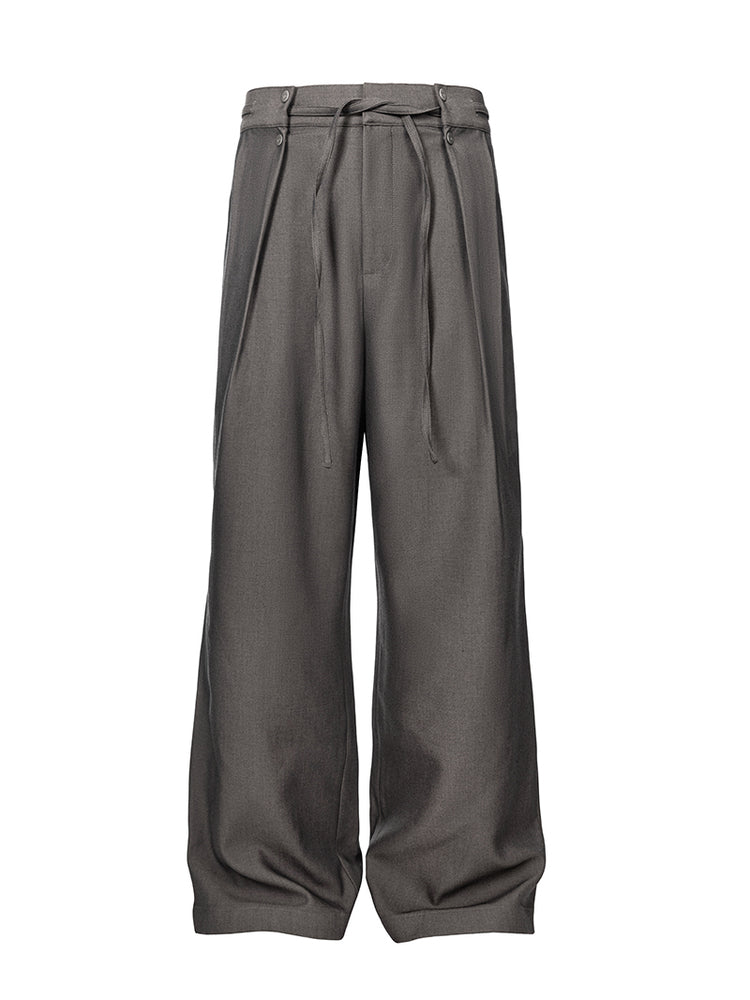 Wool-Blend Casual Pants