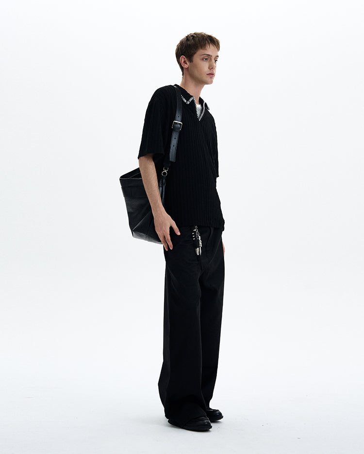 Loose-fitting casual knit shirt