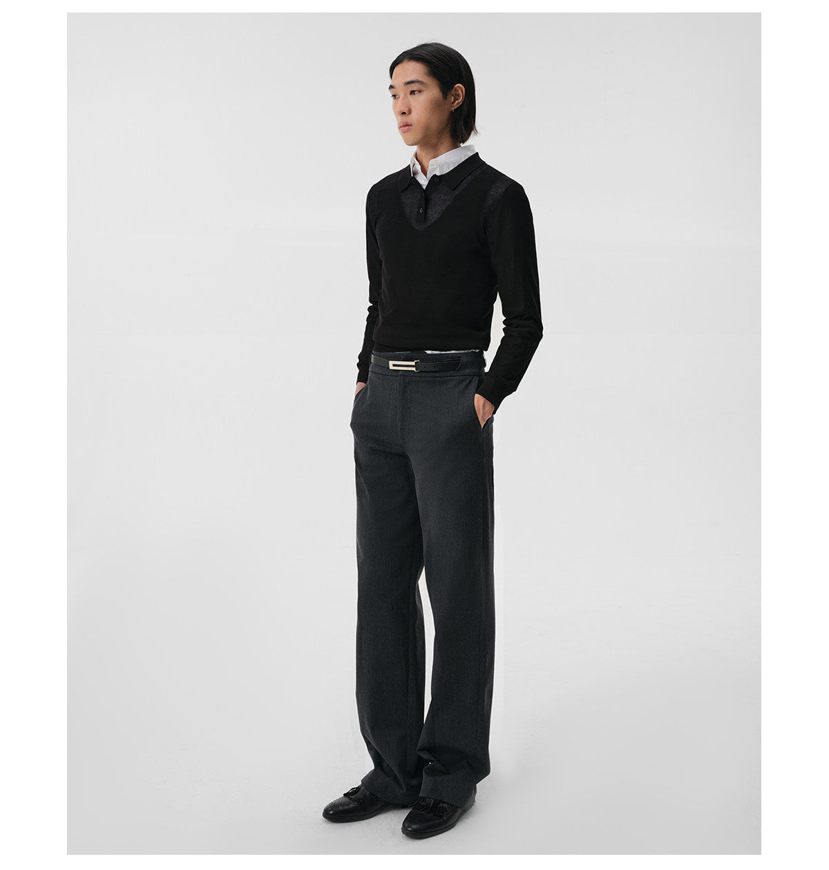 Casual Pants with a Hollow-Waist Design