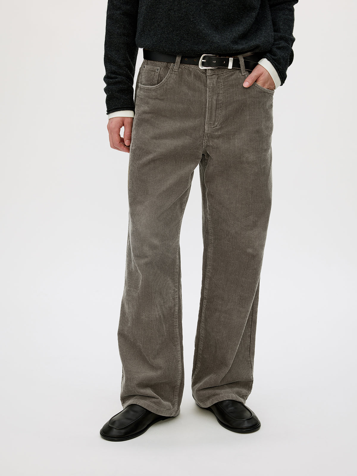 Wash-processed Straight Casual Pants
