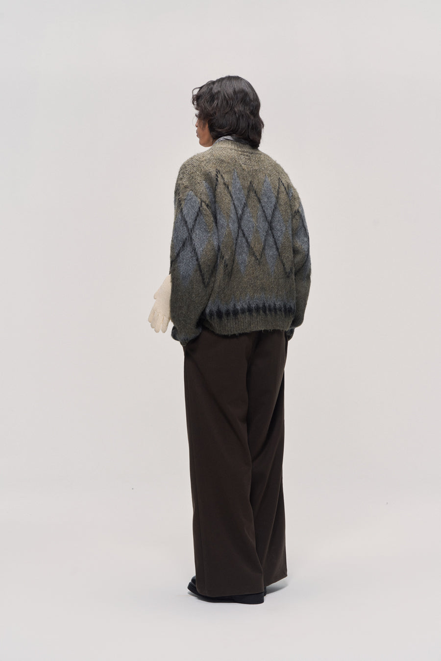 Fair Isle Wool Blend Zip Cardigan
