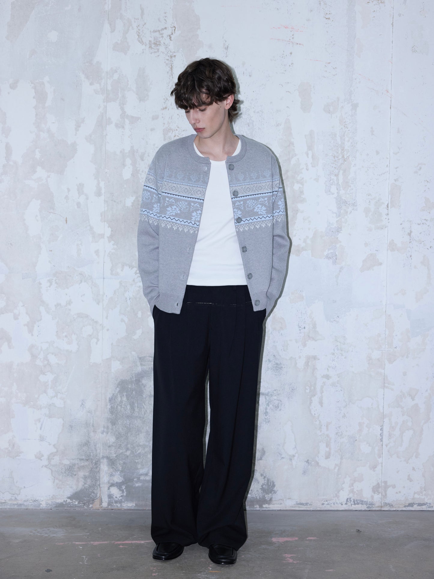 Jacquard Knit Cardigan