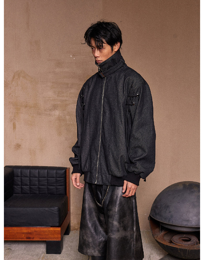 Metal Zipper Cropped Pants