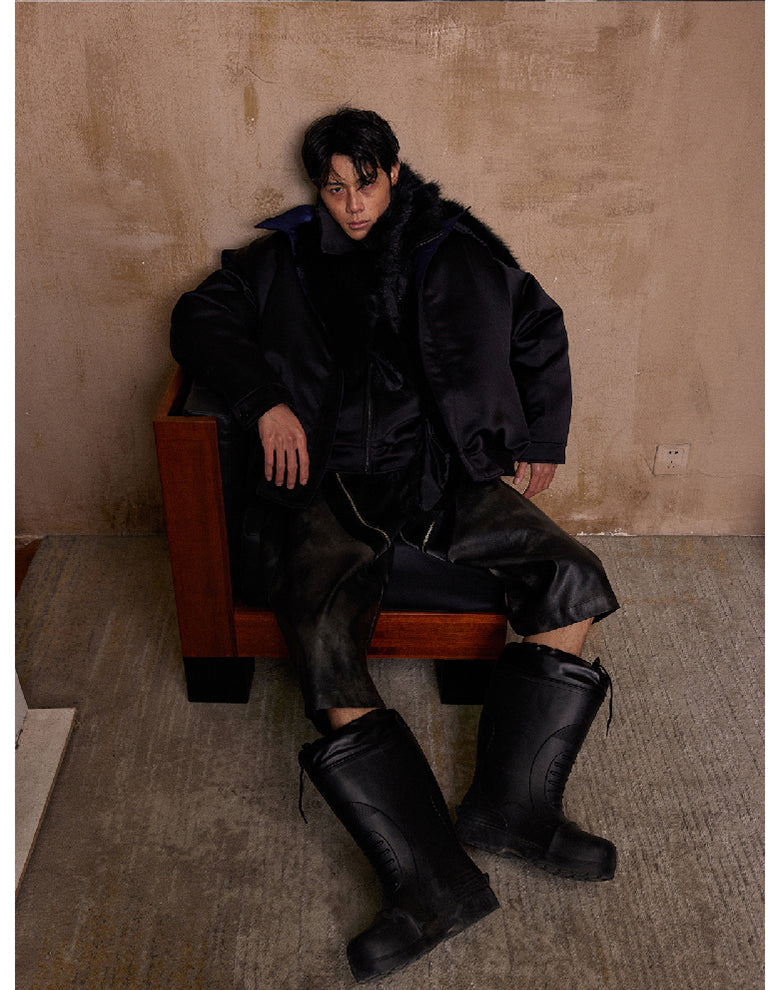 Metal Zipper Cropped Pants