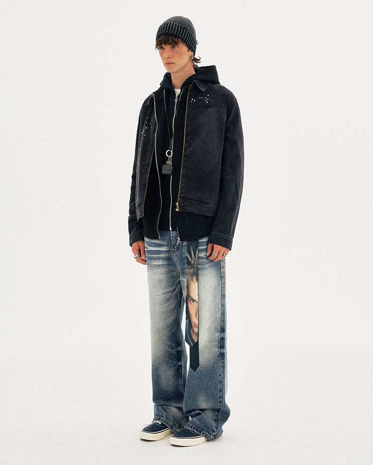 Wash-Processed Street Jacket