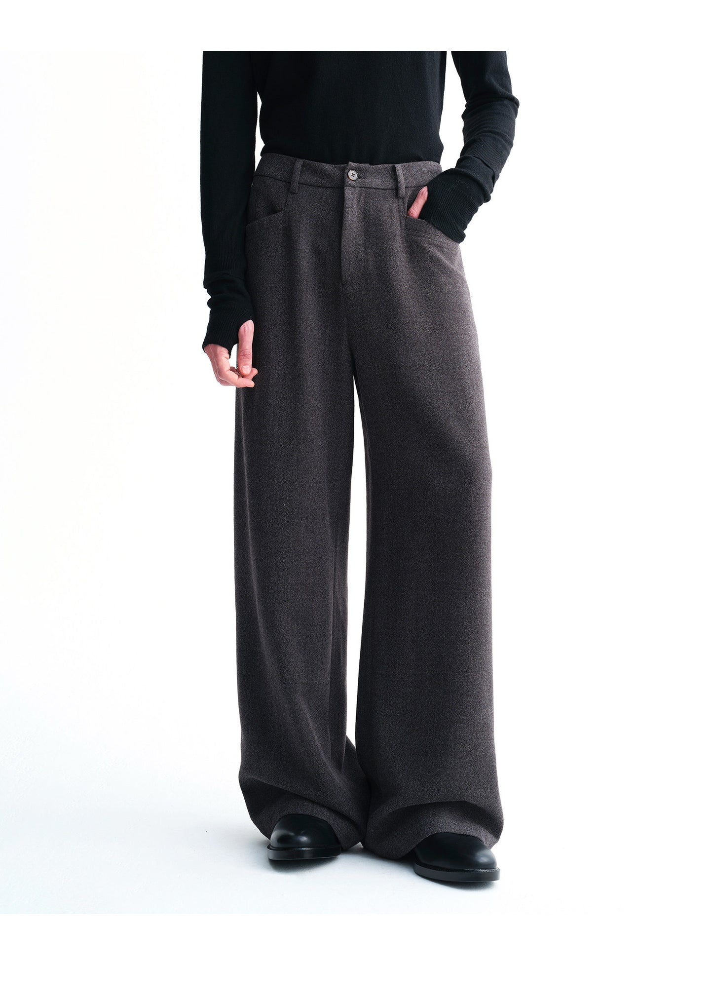 Relaxed Style Wide-Leg Casual Pants