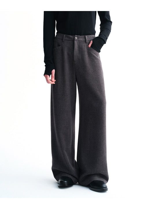 Relaxed Style Wide-Leg Casual Pants