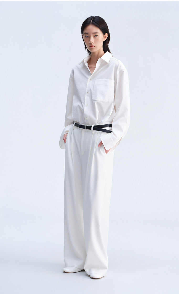 Casual Pants with Elastic Waistband at the Back