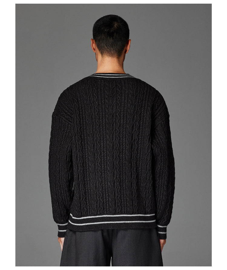 Jacquard V-Neck Sweater