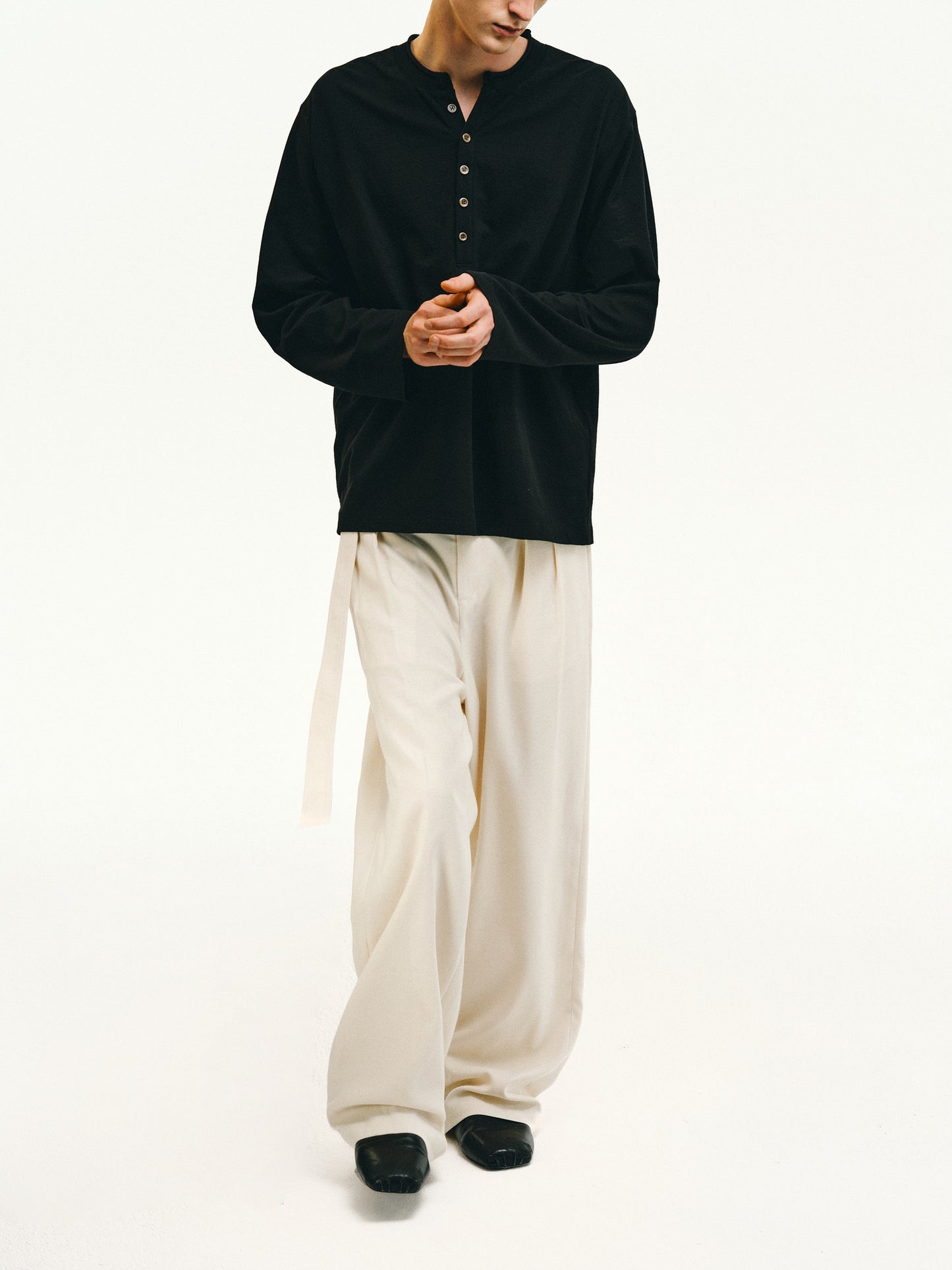 Henry-collar T-shirt