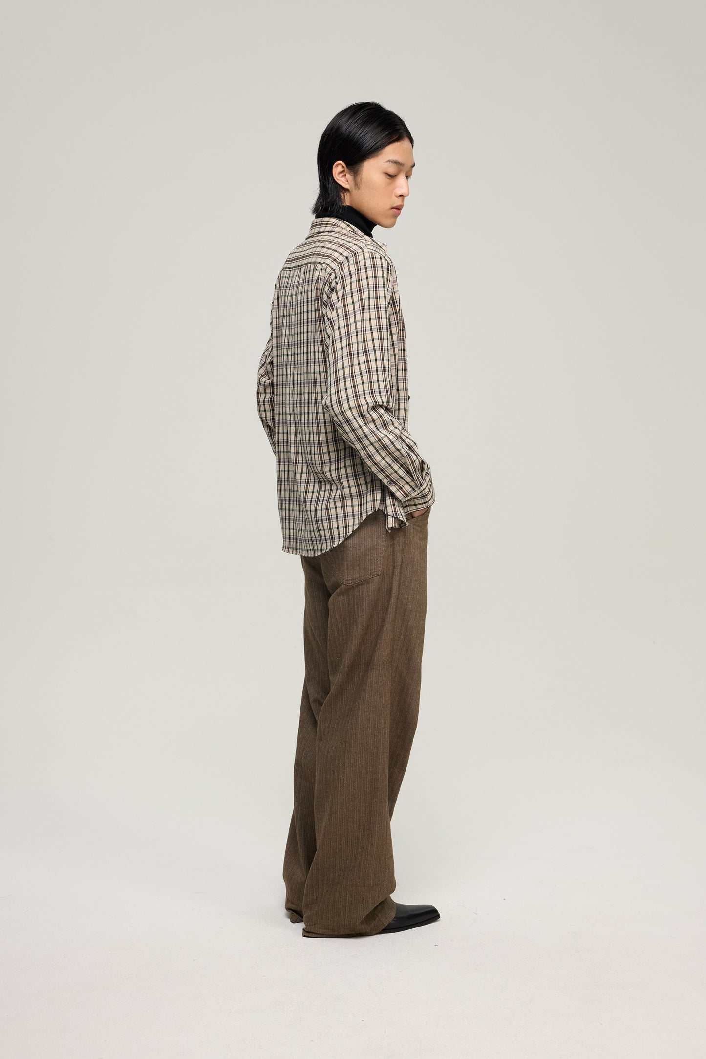 Retro Herringbone Casual Pants