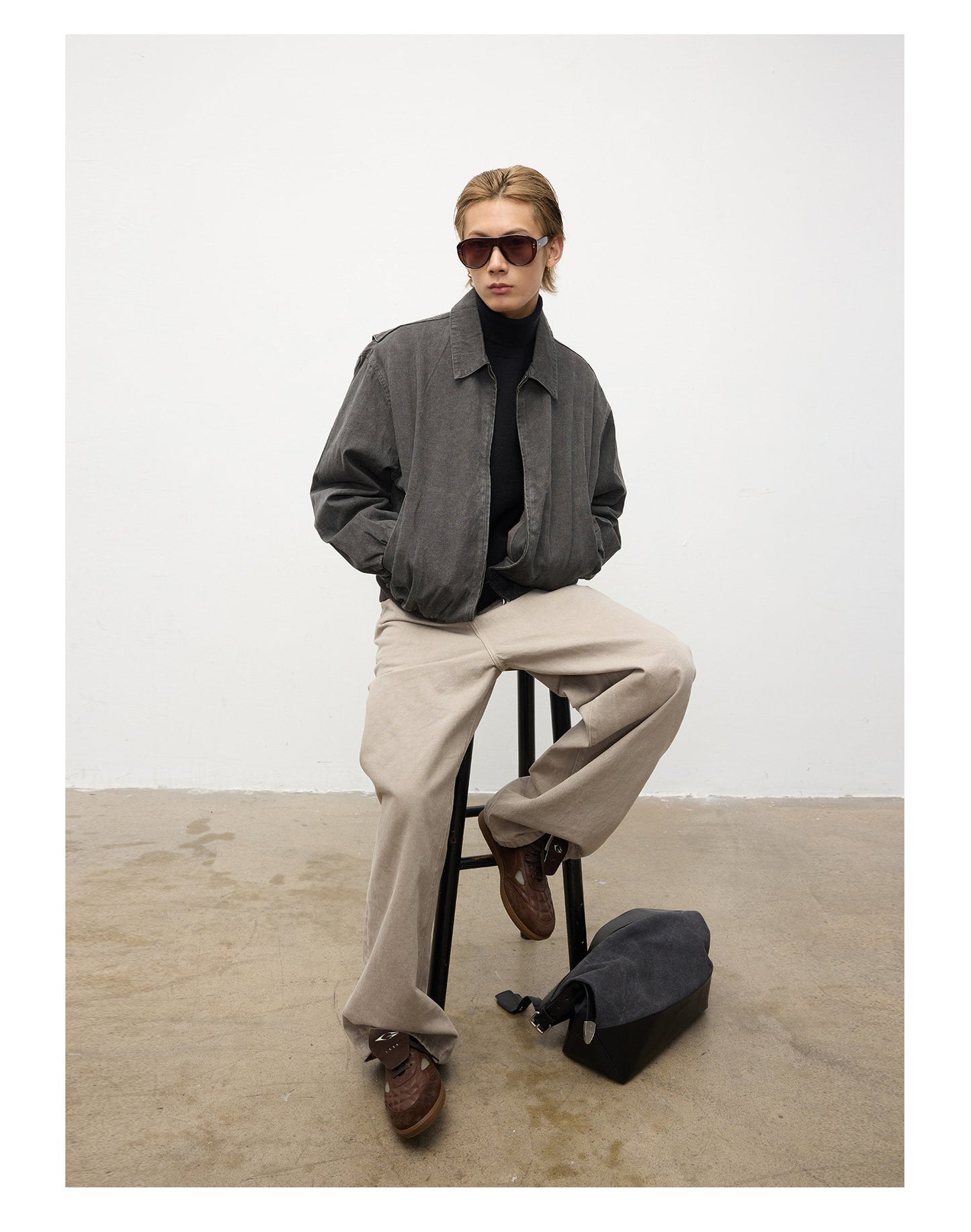 Oversized jacket in corm cotton