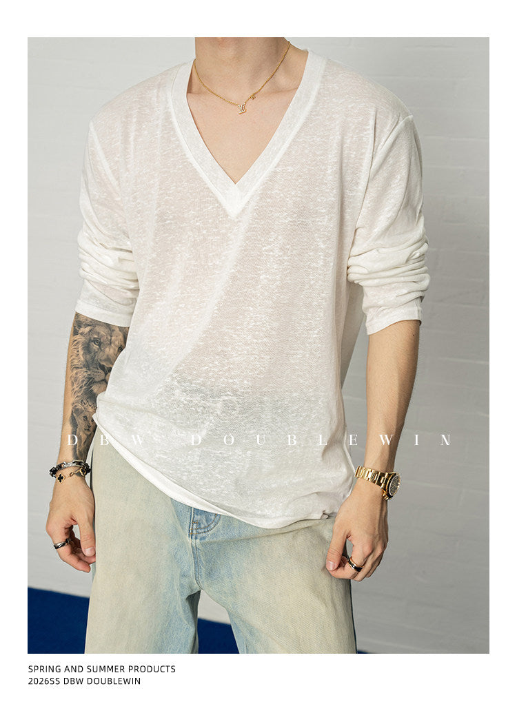 Breathable V-neck T-shirt