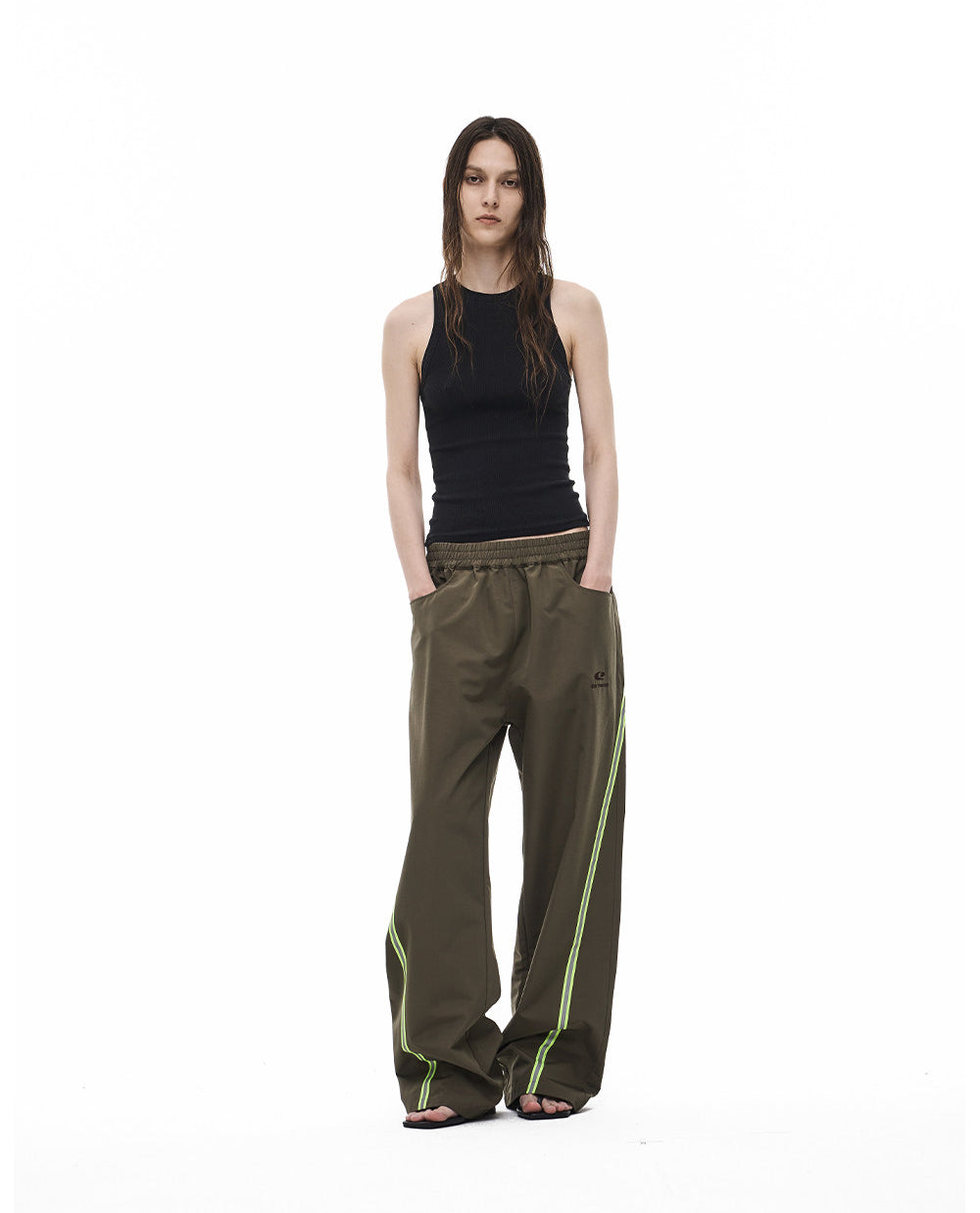 Retro Color-Blocking  Casual Pants