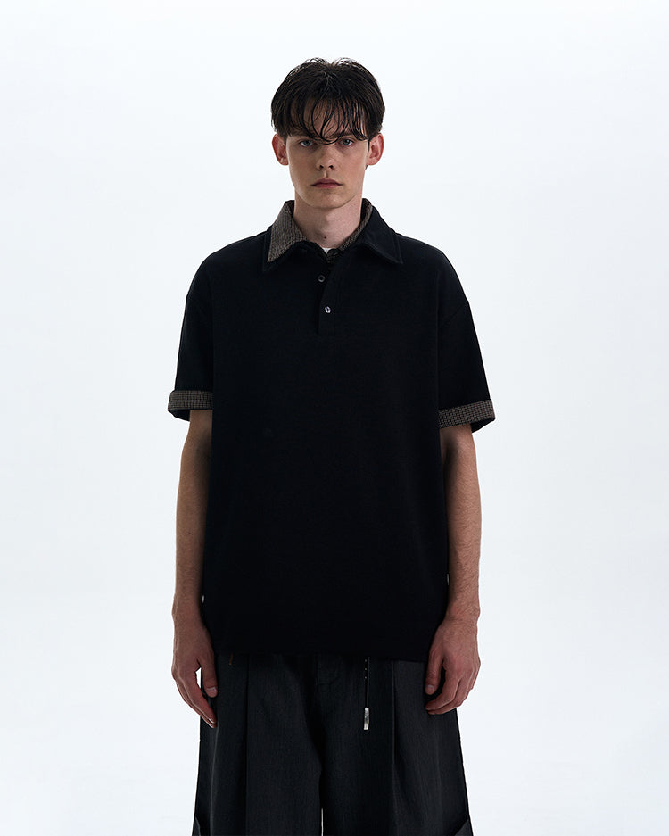 Stitched faux two-piece T-shirt