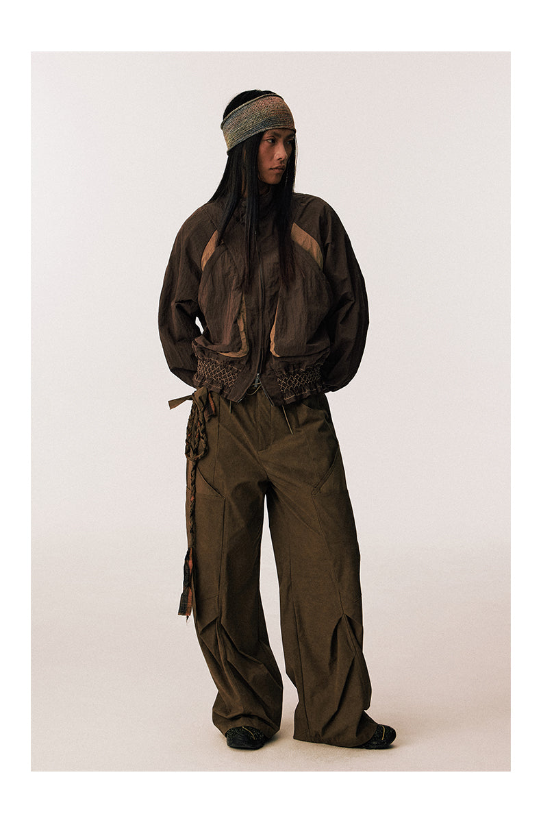 Pleated Gathered Nylon Jacket