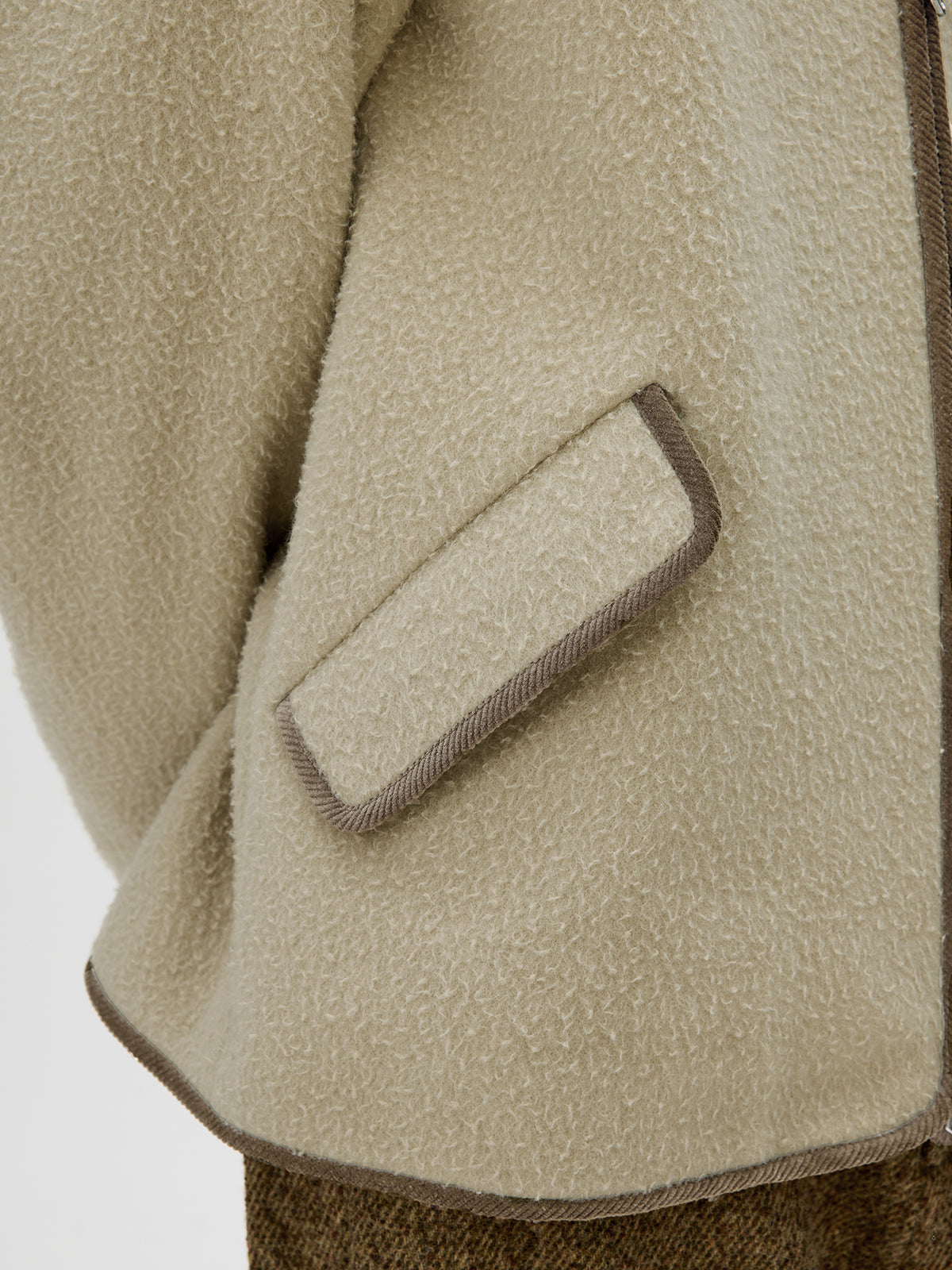 Color Block Zipper Casual Jacket