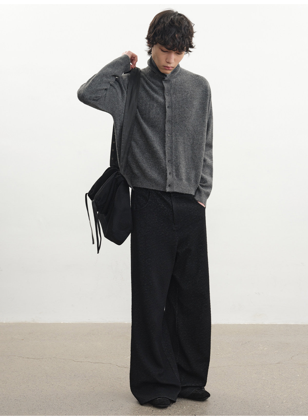 Wax-finished Shoulder Bag