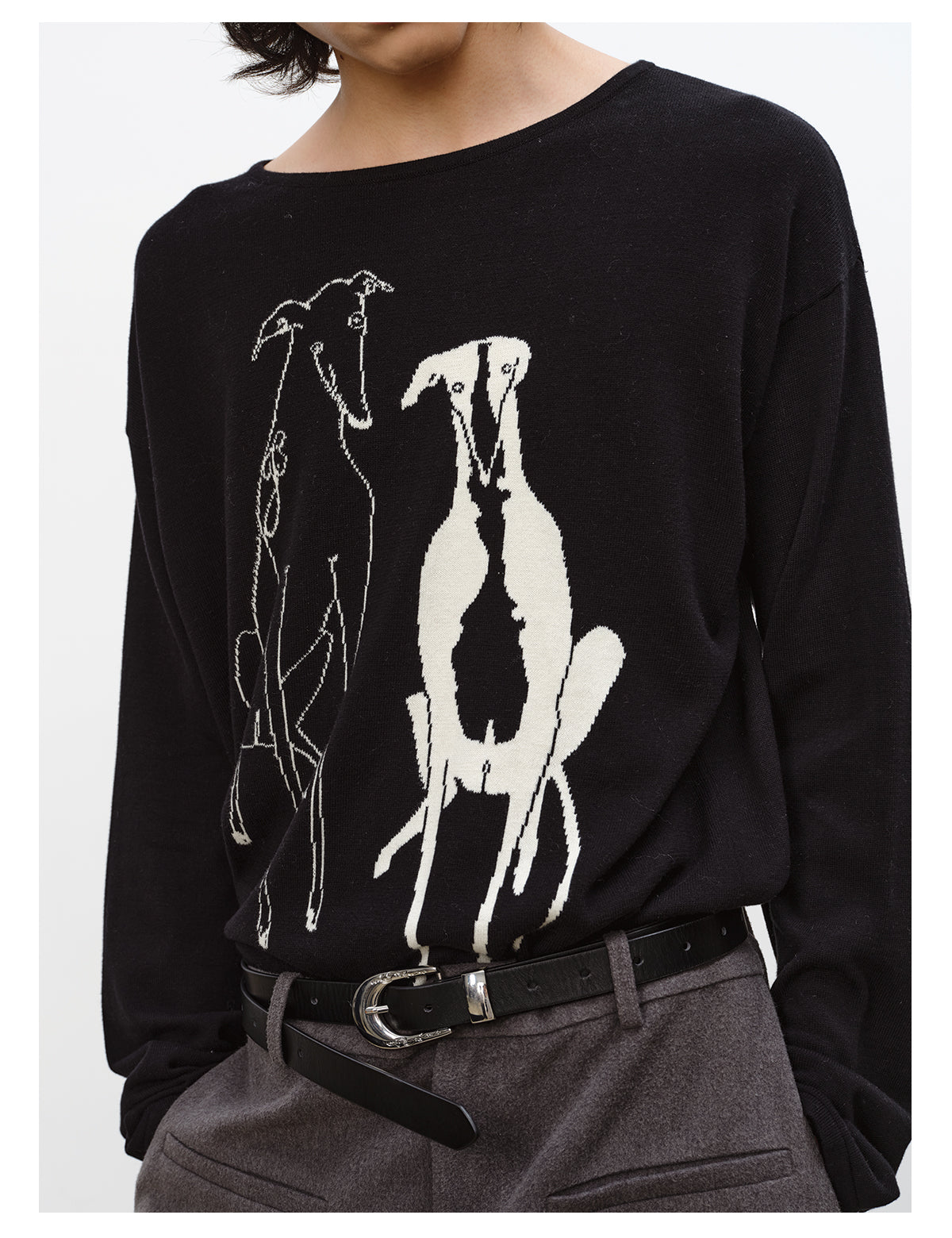 Drop-shoulder sweater