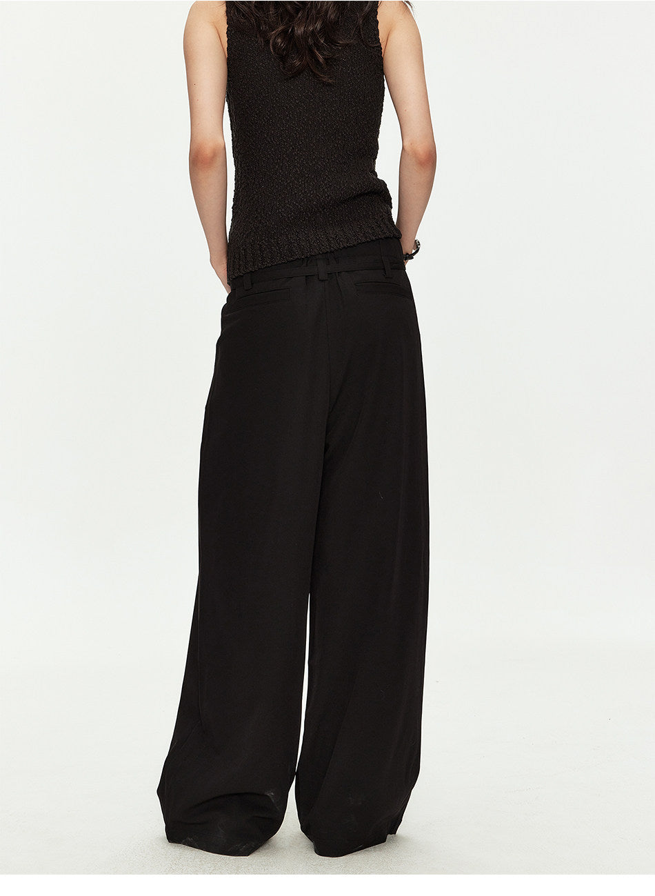 Casual Pants with Double-Pleat Design