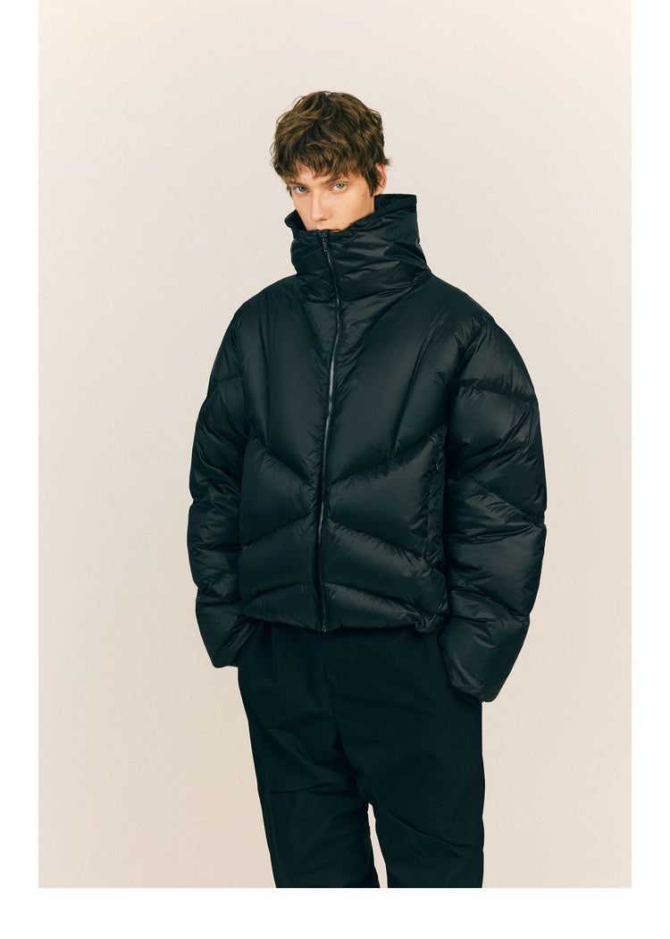 Down jacket with detachable hood