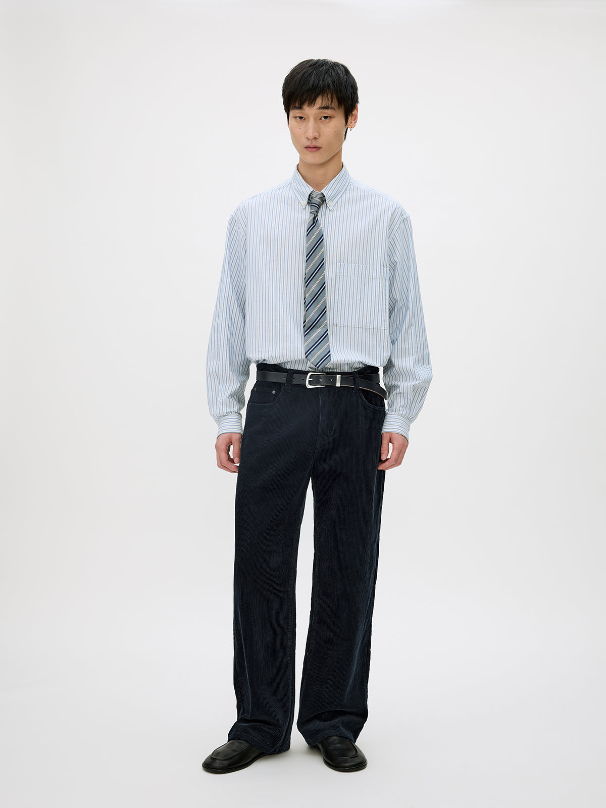 Wash-processed Straight Casual Pants